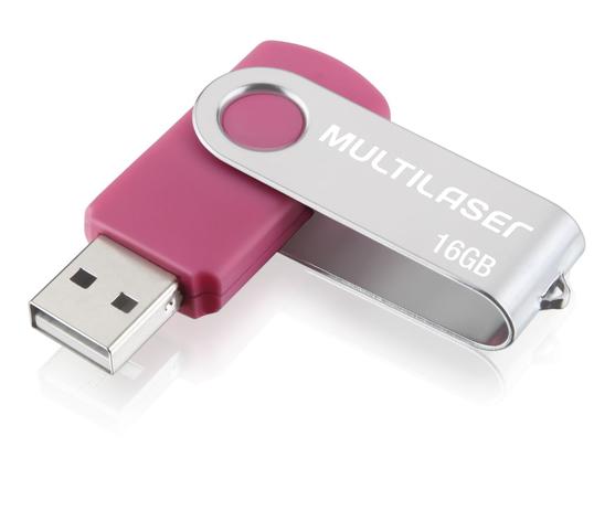 Menor preço em Pen Drive Twist 16GB USB Leitura 10MB/s e Gravação 3MB/s Rosa Multilaser - PD688