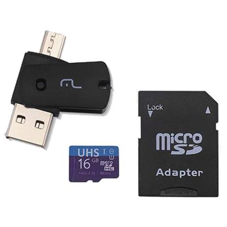 Menor preço em Pen Drive USB KIT 4 em 1 16GB Micro SD/OTG - Multilaser
