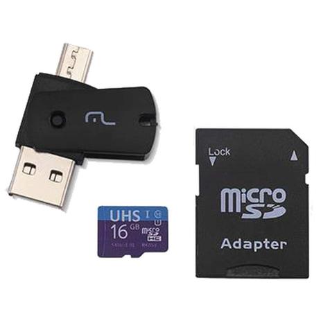 Pen Drive USB KIT 4 em 1 16GB Micro SD/OTG - Multilaser Menor preço em Pen Drive USB KIT 4 em 1 16GB Micro SD/OTG - Multilaser