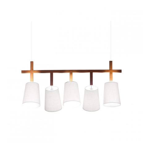 Pendente 5 Cúpulas Móbile Tom Luz Iluminação Linho BrancoID: 12869 Menor preço em Pendente 5 Cúpulas Móbile Tom Luz Iluminação Linho BrancoID: 12869