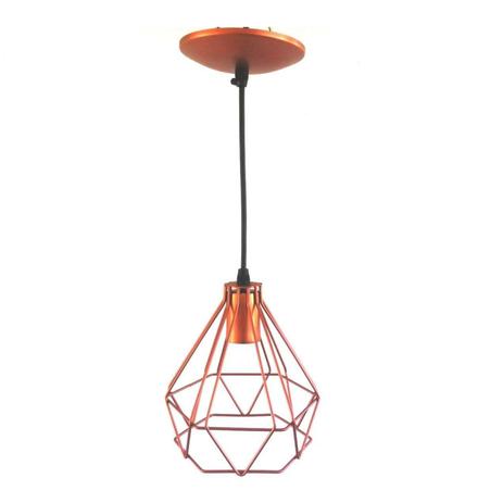 Pendente Aço Aramado Diamante Grande Isadora Design Cobre Menor preço em Pendente Aço Aramado Diamante Grande Isadora Design Cobre