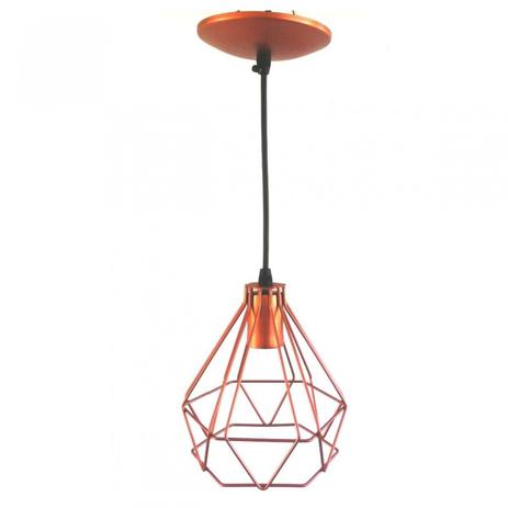 Pendente Aço Aramado Diamante Médio Isadora Design Cobre Menor preço em Pendente Aço Aramado Diamante Médio Isadora Design Cobre