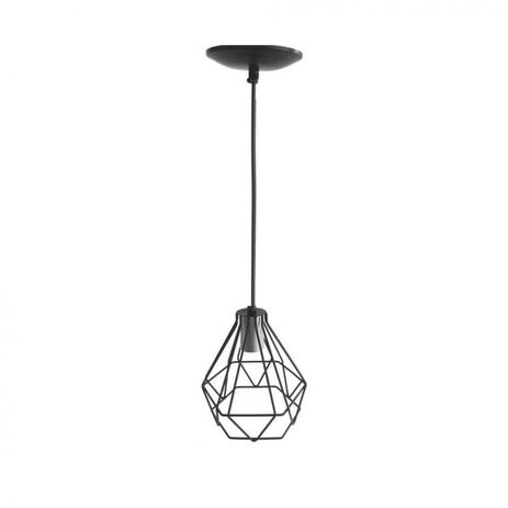 Pendente Aço Aramado Diamante Pequeno Isadora Design Preto Menor preço em Pendente Aço Aramado Diamante Pequeno Isadora Design Preto