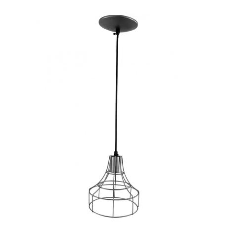 Pendente Aço Aramado Lanterna Grande Isadora Design Preto Menor preço em Pendente Aço Aramado Lanterna Grande Isadora Design Preto