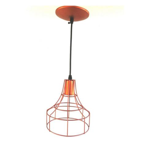 Pendente Aço Aramado Lanterna Médio Isadora Design Cobre Menor preço em Pendente Aço Aramado Lanterna Médio Isadora Design Cobre