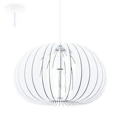 Pendente aço branco madeira branca 450 mm 1 X E27 - Eglo iluminação Menor preço em Pendente aço branco madeira branca 450 mm 1 X E27 - Eglo iluminação