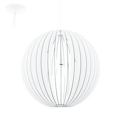 Pendente aço branco madeira branca 700 mm 1 X E27 - Eglo iluminação Menor preço em Pendente aço branco madeira branca 700 mm 1 X E27 - Eglo iluminação