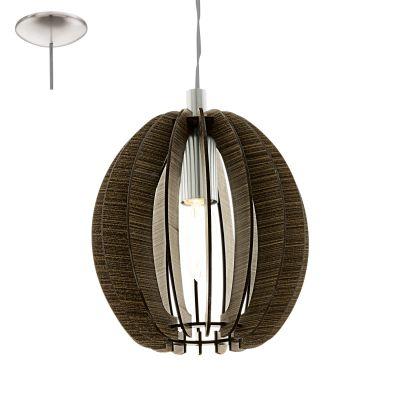 Pendente aço níquel acetinado madeira marrom 190 mm 1 X E14 - Eglo iluminação Menor preço em Pendente aço níquel acetinado madeira marrom 190 mm 1 X E14 - Eglo iluminação