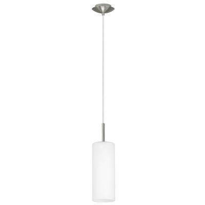 Pendente aço níquel acetinado vidro acetinado branco 1 X E27 - Eglo iluminação Menor preço em Pendente aço níquel acetinado vidro acetinado branco 1 X E27 - Eglo iluminação