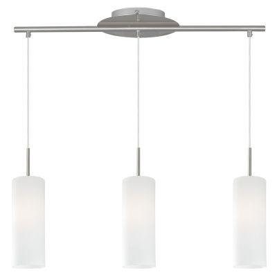 Pendente aço niquel acetinado. vidro acetinado branco 3 X E27 - Eglo iluminação Menor preço em Pendente aço niquel acetinado. vidro acetinado branco 3 X E27 - Eglo iluminação