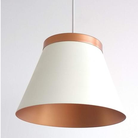 Pendente Alumínio Cônico Jep Isadora Design Branco/Cobre Menor preço em Pendente Alumínio Cônico Jep Isadora Design Branco/Cobre