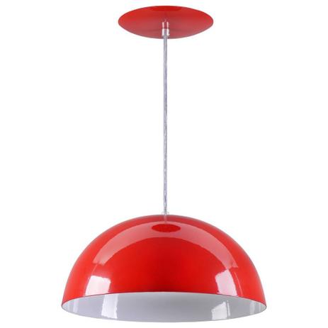 Menor preço em Pendente Alumínio Cúpula 15” Vermelho Skylux CL843
