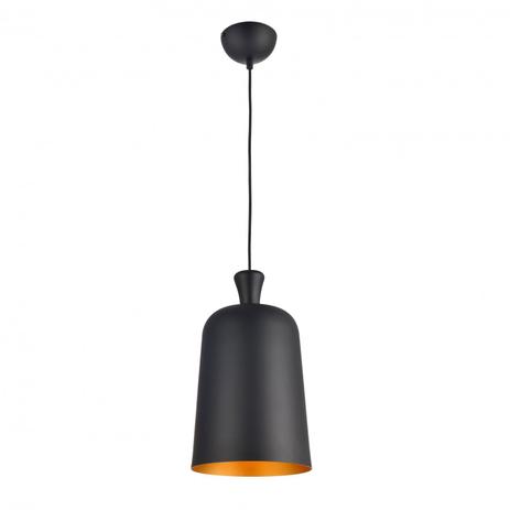 Pendente Alumínio Cúpula 23cm Bell Avant Preto Fosco/Ouro Menor preço em Pendente Alumínio Cúpula 23cm Bell Avant Preto Fosco/Ouro