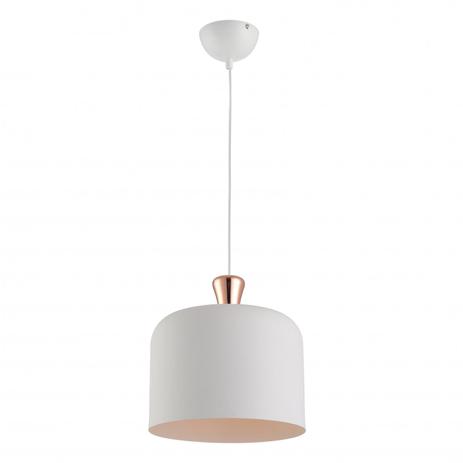 Pendente Alumínio Cúpula 28cm Bell Avant Branco Fosco/Cobre Menor preço em Pendente Alumínio Cúpula 28cm Bell Avant Branco Fosco/Cobre