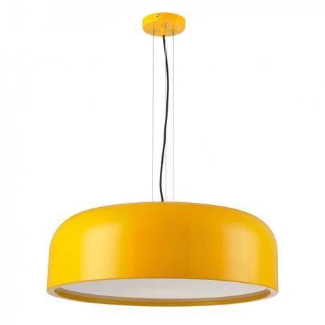Pendente Alumínio Cúpula para 3 Lâmpadas Baccino Avant Amarelo Menor preço em Pendente Alumínio Cúpula para 3 Lâmpadas Baccino Avant Amarelo