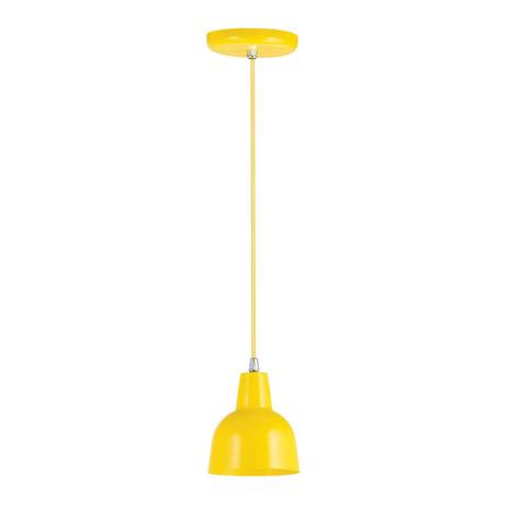 Pendente Alumínio Redondo para 1 Lâmpada Collor Dital Iluminação Amarelo Menor preço em Pendente Alumínio Redondo para 1 Lâmpada Collor Dital Iluminação Amarelo
