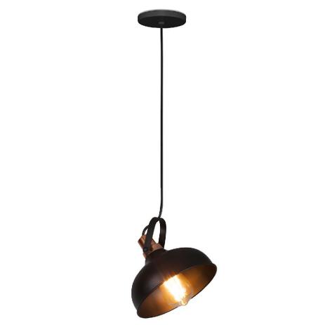 Pendente Alumínio Spot Line Oxford 20cm 1XE27 Preto com Cobre Polido 632/1 Menor preço em Pendente Alumínio Spot Line Oxford 20cm 1XE27 Preto com Cobre Polido 632/1