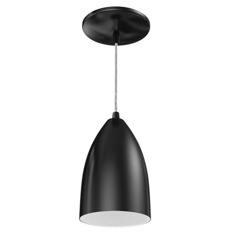 Pendente bala oval em alumínio para lâmpada E27 - starlumen - preto st963 Menor preço em Pendente bala oval em alumínio para lâmpada E27 - starlumen - preto st963