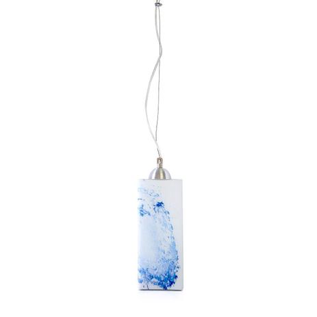 Pendente bora aluminio+vidro quadrado fosco e-27 1 lamp. max 60w azul - Home line Menor preço em Pendente bora aluminio+vidro quadrado fosco e-27 1 lamp. max 60w azul - Home line