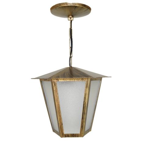 Pendente Colonial 36cm Aço  Luminária Ouro Velho Sextavada Externa Parede Retrô Vintage L3C Ideal é boa?