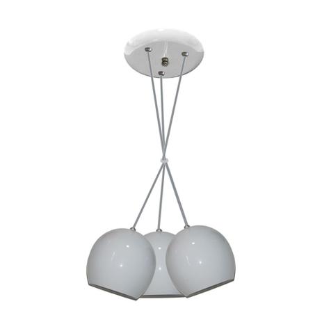 Pendente Colorido Tipo Bolinha - 03 Pendentes Juntos na Mesma Canopla - Branco - Lustres amandini Menor preço em Pendente Colorido Tipo Bolinha - 03 Pendentes Juntos na Mesma Canopla - Branco - Lustres amandini