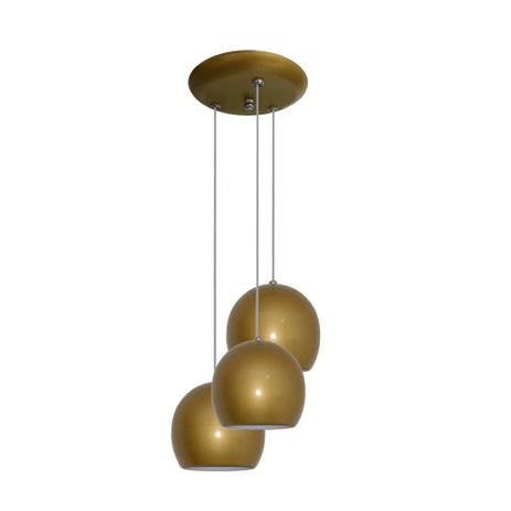 Pendente Colorido Tipo Bolinha - 03 Pendentes Juntos na Mesma Canopla - Dourado - Lustres amandini Menor preço em Pendente Colorido Tipo Bolinha - 03 Pendentes Juntos na Mesma Canopla - Dourado - Lustres amandini