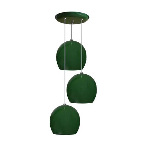 Pendente Colorido Tipo Bolinha - 03 Pendentes Juntos na Mesma Canopla - Verde - Lustres amandini Menor preço em Pendente Colorido Tipo Bolinha - 03 Pendentes Juntos na Mesma Canopla - Verde - Lustres amandini