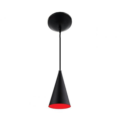 Pendente Cônico Alumínio Cone Isadora Design Preto/Vermelho Menor preço em Pendente Cônico Alumínio Cone Isadora Design Preto/Vermelho