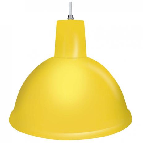Pendente Cônico em Alumínio 23cmx28cm TD820 Taschibra Amarelo Menor preço em Pendente Cônico em Alumínio 23cmx28cm TD820 Taschibra Amarelo