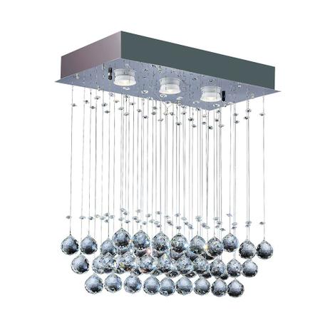 Pendente Cristal Ball retangular para 3 lâmpadas GU10 Bronzearte Menor preço em Pendente Cristal Ball retangular para 3 lâmpadas GU10 Bronzearte