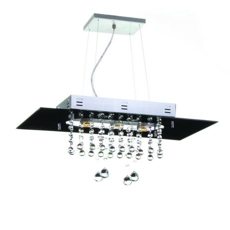Pendente Cristal Retangular 3 Lâmpadas Valência Auremar Preto Menor preço em Pendente Cristal Retangular 3 Lâmpadas Valência Auremar Preto