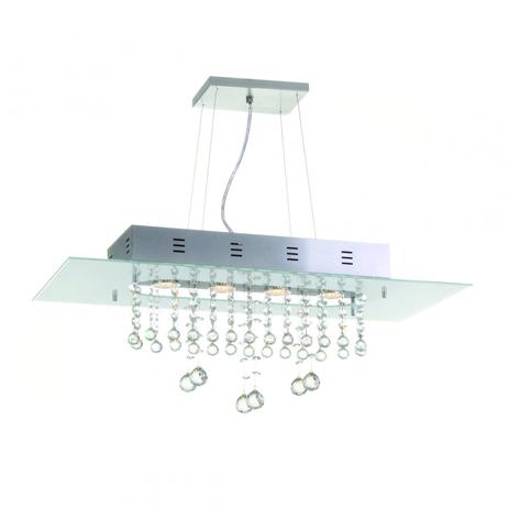 Pendente Cristal Retangular 4 Lâmpadas Valência Auremar Branco Menor preço em Pendente Cristal Retangular 4 Lâmpadas Valência Auremar Branco