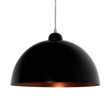 Pendente de Alumínio - Preto e Cobre Meia Esfera / Meia Lua 38cm - Studio casa center é boa?