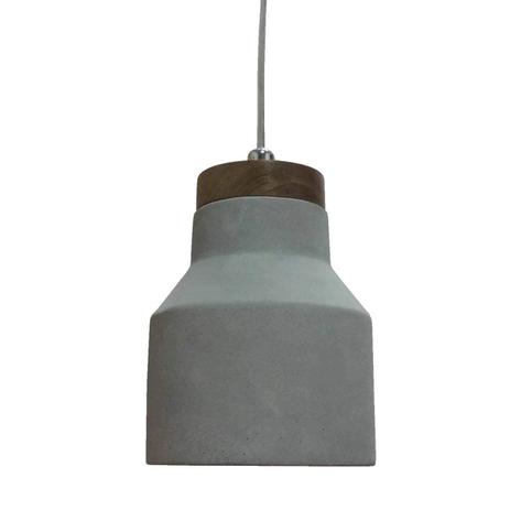 Pendente de Concreto Duo 16cmx12cm Bella Iluminação Cinza Menor preço em Pendente de Concreto Duo 16cmx12cm Bella Iluminação Cinza