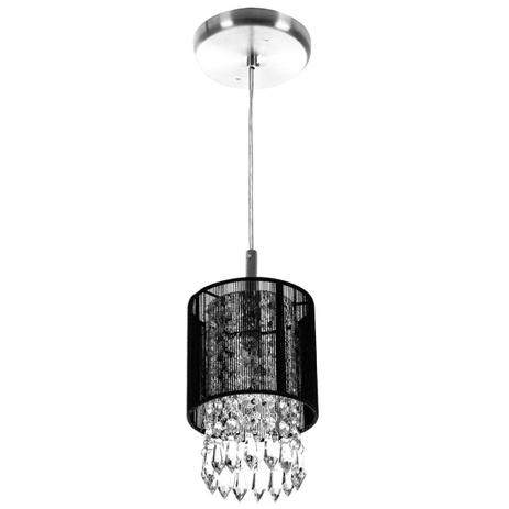 Pendente de Cupula Redondo ClearFio Cristal Acrílico Preto - MARRYLUZ Menor preço em Pendente de Cupula Redondo ClearFio Cristal Acrílico Preto - MARRYLUZ