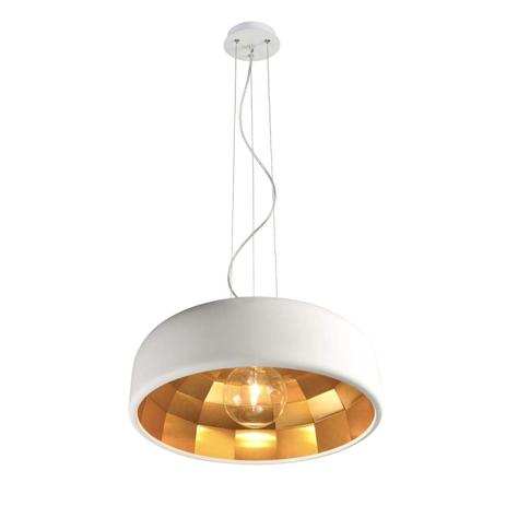 Pendente de Metal Club 18cmx48cm Bella Iluminação Branco/Dourado Menor preço em Pendente de Metal Club 18cmx48cm Bella Iluminação Branco/Dourado