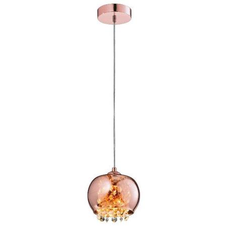 Pendente de Vidro Cobre Detalhes em Cristal Ø13cm Banheiro Bancada Alz90 - Acende A Luz Menor preço em Pendente de Vidro Cobre Detalhes em Cristal Ø13cm Banheiro Bancada Alz90 - Acende A Luz