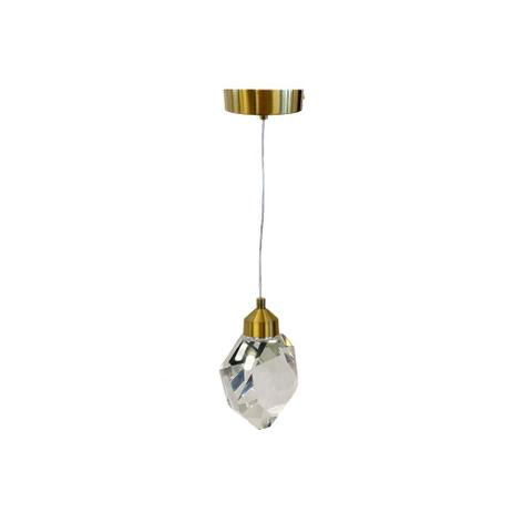 Pendente Dourado Metal e Cristal LED 5W 3500K - Cinderella - Sindora Menor preço em Pendente Dourado Metal e Cristal LED 5W 3500K - Cinderella - Sindora