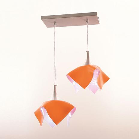 Pendente Duplo Color Trilho Laranja - Auremar Menor preço em Pendente Duplo Color Trilho Laranja - Auremar