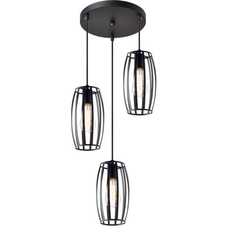 Pendente em Aço Oval com 3 Cúpulas Dolium Avant Preto Menor preço em Pendente em Aço Oval com 3 Cúpulas Dolium Avant Preto