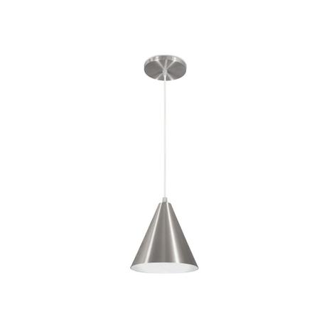 Pendente em Alumínio para 1 Lâmpada Cone Minas Gerais 18x18cm Escovado - Nacional iluminação Menor preço em Pendente em Alumínio para 1 Lâmpada Cone Minas Gerais 18x18cm Escovado - Nacional iluminação