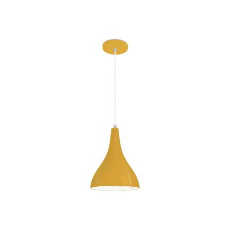 Pendente em Alumínio para 1 Lâmpada Pera Minas Gerais 21x26cm Amarelo - Nacional iluminação Menor preço em Pendente em Alumínio para 1 Lâmpada Pera Minas Gerais 21x26cm Amarelo - Nacional iluminação