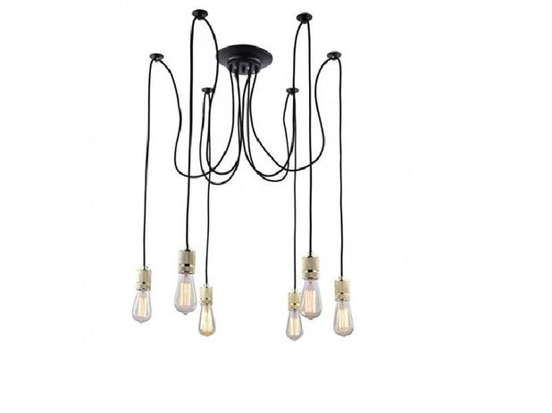 Pendente em metal 6xe27 40w 55x70cm - dourado - Newline Menor preço em Pendente em metal 6xe27 40w 55x70cm - dourado - Newline