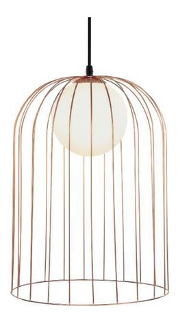 Pendente em Metal na cor Cobre e Vidro Opal Branco - 5709 - Mart Menor preço em Pendente em Metal na cor Cobre e Vidro Opal Branco - 5709 - Mart