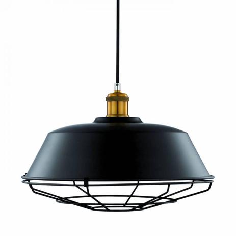 Pendente em metal preto com soquete dourado 5758 - Mart Menor preço em Pendente em metal preto com soquete dourado 5758 - Mart