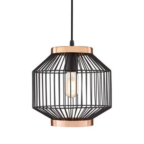 Pendente em Metal Preto e Cobre - 26CM - Mart Menor preço em Pendente em Metal Preto e Cobre - 26CM - Mart