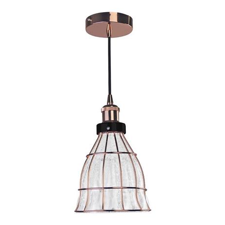 Pendente em Vidro e Metal Ø17cm Cobre para 1 Lâmpada E-27 - DA006 - Bella Menor preço em Pendente em Vidro e Metal Ø17cm Cobre para 1 Lâmpada E-27 - DA006 - Bella