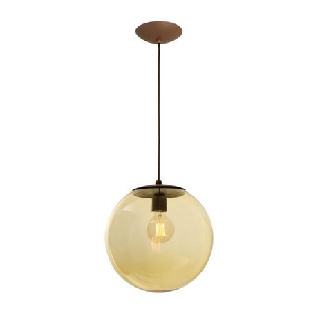 Pendente em Vidro Esfera 30cm Madelustre Âmbar Menor preço em Pendente em Vidro Esfera 30cm Madelustre Âmbar