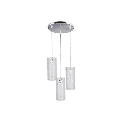 Pendente em Vidro para 3 Lâmpadas Redondo First Branco - Bronzearte Menor preço em Pendente em Vidro para 3 Lâmpadas Redondo First Branco - Bronzearte