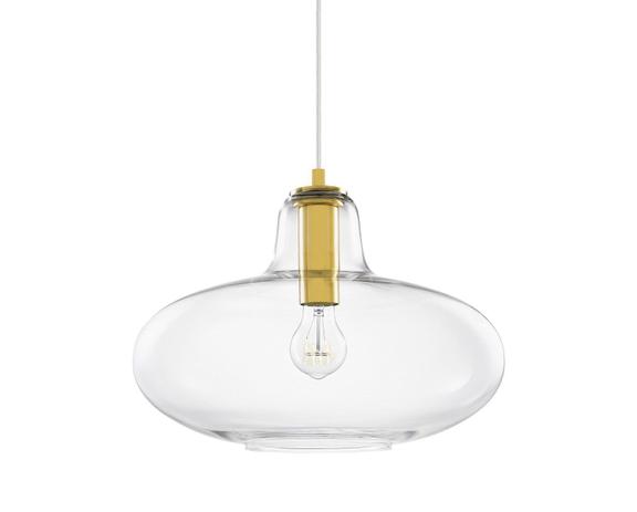 Pendente em vidro transparente e metal dourado - Mart Menor preço em Pendente em vidro transparente e metal dourado - Mart